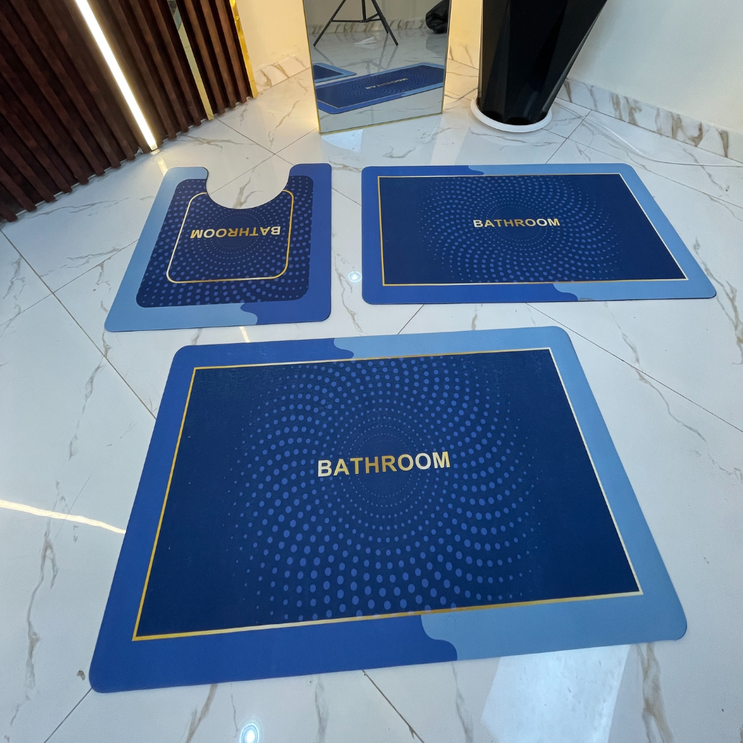 Tapis 3 pcs antidérapant et absorbant